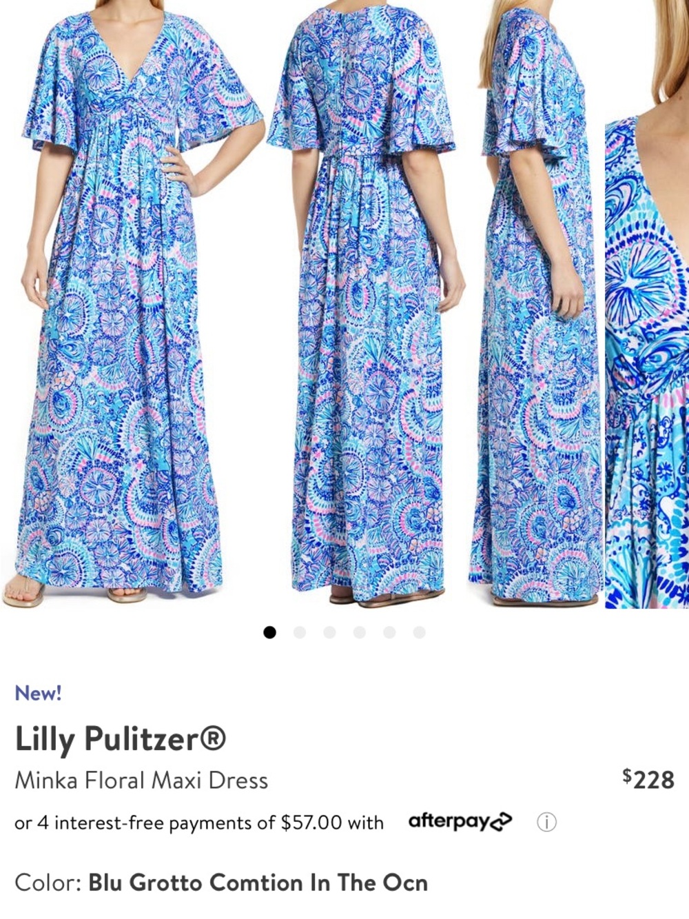 Lilly Pulitzer Minka Maxi Dress Blu Grotto Size 4 - Picture 4 of 9